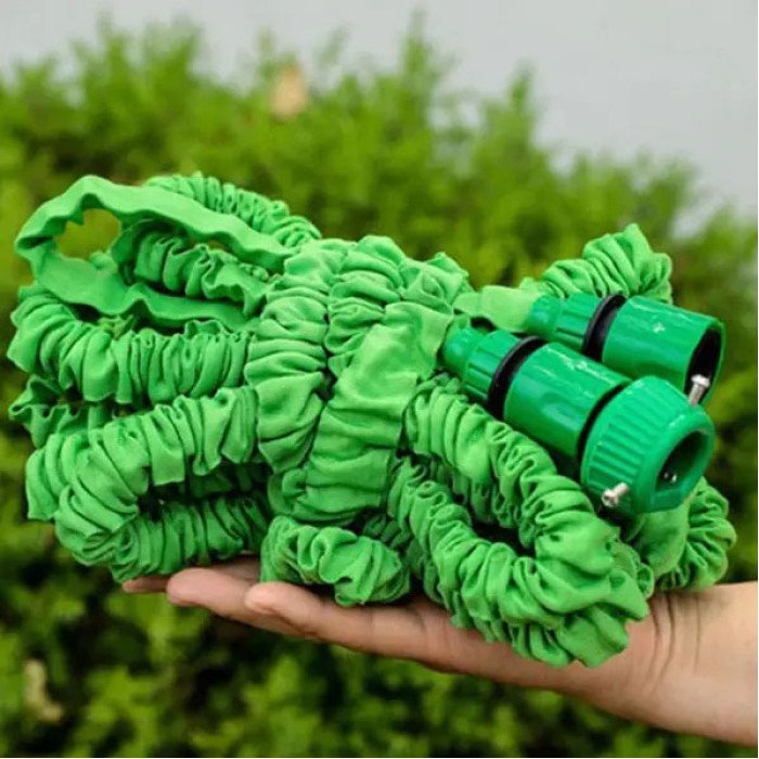 Шланг садовий Magic House 15.0м з розпилювачем (6 режимів). Колір: зелений