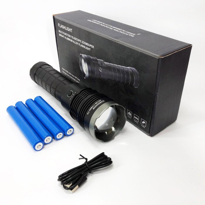 Ліхтар ручної моделі Police AK138-1 WHITE LASER LED PM60-TG 8х18650, USB-зарядка, Power Bank, зум