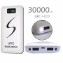 Портативне мобільне заряджання Power Bank 30000/9600mAh UKC, Умб зарядне power bank. Колір: білий