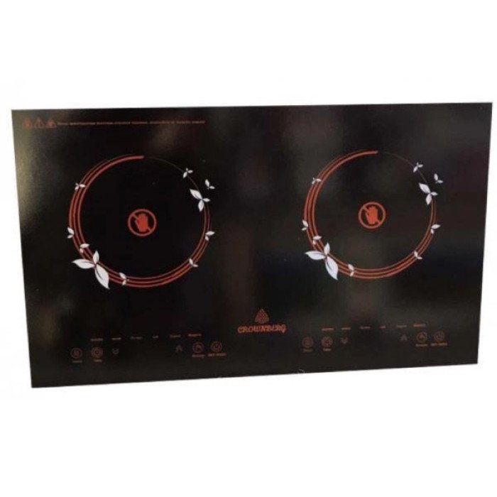 Інфрачервона двокомфоркова плита Crownberg CB-1330 із сенсорним керуванням 2000 Вт