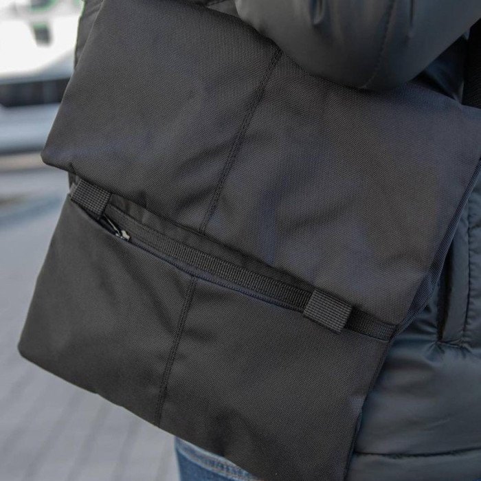 Тактичний месенджер, Чоловіча сумка чорна тканинна, Чоловіча сумка через плече шкіра