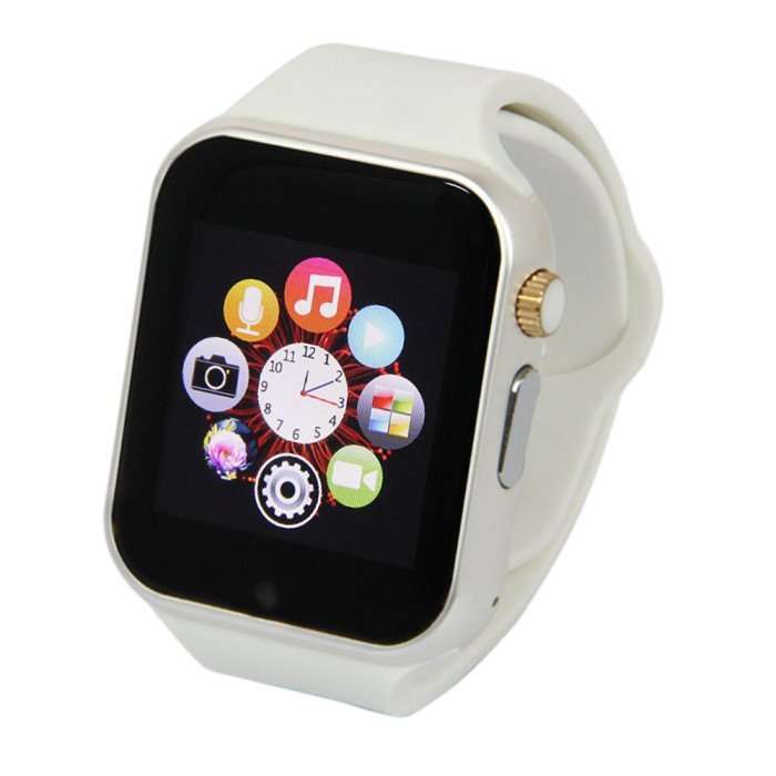 Смарт-годинник Smart Watch A1 розумний електронний зі слотом під sim-карту + карту пам'яті micro-sd. Колір: білий