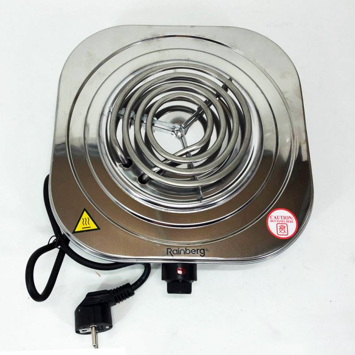 Електроплита Rainberg RB-010 спіральна, плита електрична настільна Рейнберг 1 конфорка (2000 Вт)