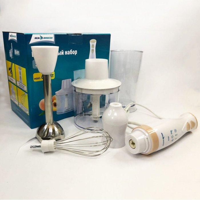 Блендер чоппер занурювальний з чашами Sea Breeze SB-093, міксер блендер ручний, потужний блендер