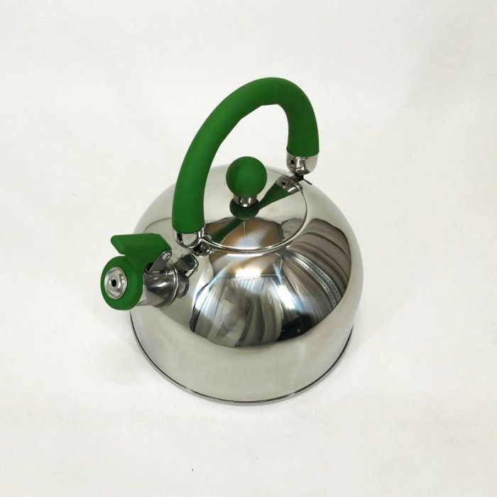 Чайник Unique со свистком UN-5302 2.5 л, хороший чайник со свистком, чайник на плиту. Цвет: зеленый