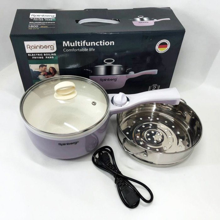 Пароварка-скороварка Rainberg RB-2218 електрична нержавіюча. Колір: фіолетовий