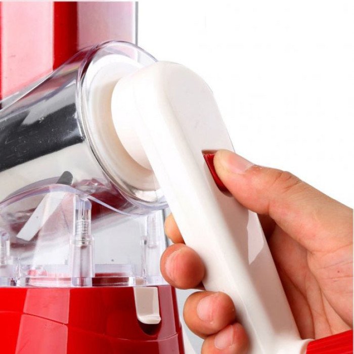 Овочерізка мультислайсер Tabletop Drum Grater Kitchen Master Терка для овочів та фруктів 3 насадки. Колір: червоний