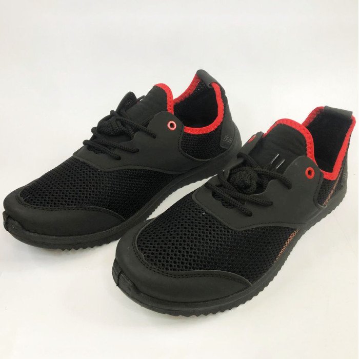 Чоловічі кросівки із сітки 42 розмір. Літні чоловічі кросівки. Модель 12843. Колір: чорний