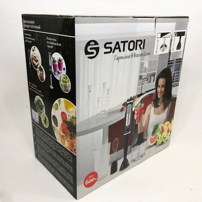 Блендер занурювальний Satori SB-620-PB 600 Вт з чашами, 3 режими роботи