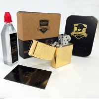 Запальничка бензинова Zorro HL-366, запальничка на день народження, вітрозахисна запальничка. Колір: золотий