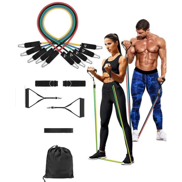 Еспандер гума для зарядок exercise pipe, еспандер гумовий джгут вправи, Фітнес гумки 5 в 1