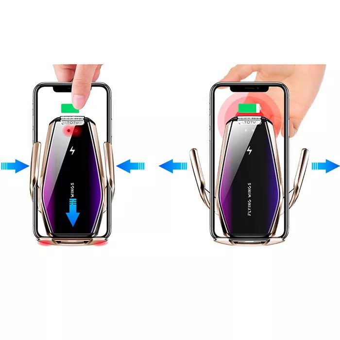 Автомобільний тримач S7 для телефону з швидкою зарядкою S7. Колір: золотий