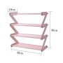 Полиця для взуття органайзер компактний стійка складана Shoe Rack YH 8802 зберігання речей та взуття 4 полиці. Колір: рожевий