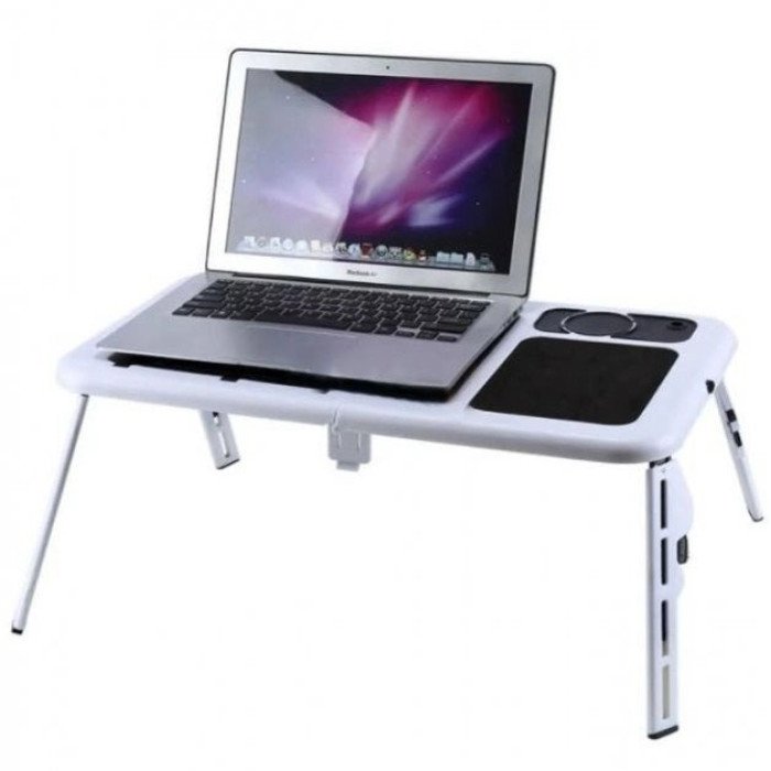 Складаний столик для ноутбука LD-09 E-Table, столик з охолодженням 2 USB кулера, Стіл підставка з вентиляцією