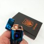 Електрична та газова запальничка Україна із USB-зарядкою HL-431, запальничка спіральна. Колір: синій