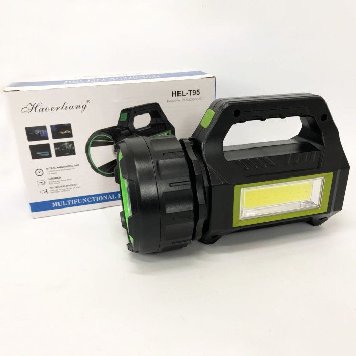 Ліхтар переносний кемпінг T95-LED+COB з функцією PowerBank, повербанк, сонячна батарея