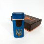 Електрична та газова запальничка Україна із USB-зарядкою HL-431, запальничка спіральна. Колір: синій