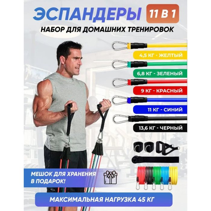 Резинки для фітнесу, Фітнес гумка еспандер стрічка, Набір гумок для фітнесу, Еспандер гумка фітнес