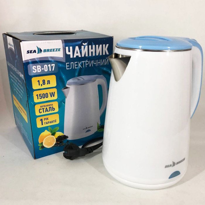 Електрочайник SeaBreeze SB-017 1.8 Л 1500 Вт стильний електричний чайник, чайник електро