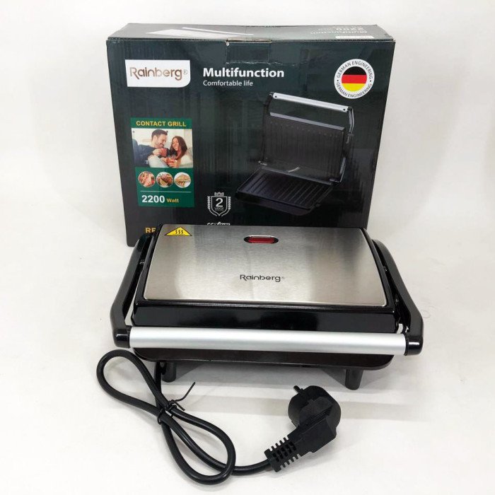 Контактний домашній електричний гриль Rainberg RB-5402 2500 Вт