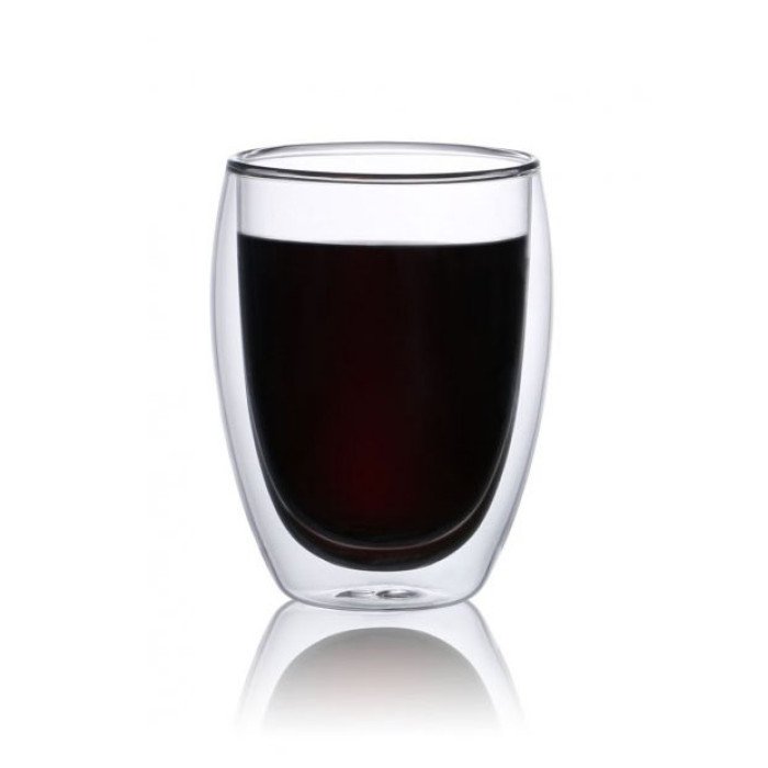 Набір скляних склянок із подвійними стінками Con Brio СВ-8335-2, 2шт, 350мл, прозорі склянки