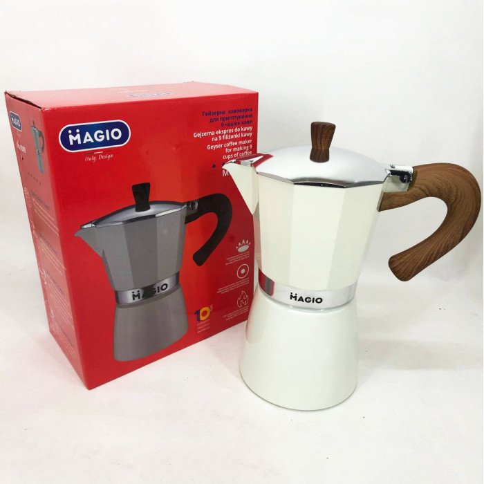 Гейзерна кавоварка Magio MG-1009 450 мл, гейзерна турка для кави, кавоварка гейзерного типу