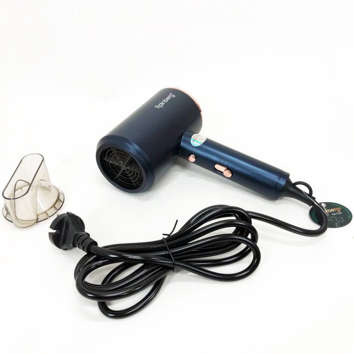 Фен Rainberg RB-2212 8800 W з регуляцією температури та швидкості для сушіння та укладання волосся. Колір: синій