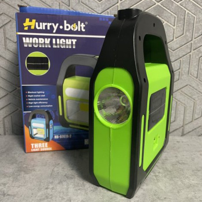 Ліхтар світлодіодний акумуляторний на сонячній батареї HB-9707 B-2 ZB-40. Колір: зелений