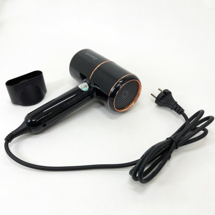 Фен для укладання та сушіння волосся Rainberg RB-2211 + насадка-концентратор, професійний фен. Колір: чорний