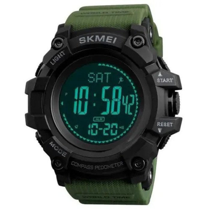 Годинник наручний чоловічий SKMEI 1356AG ARMY GREEN, армійський годинник протиударний. Колір: зелений
