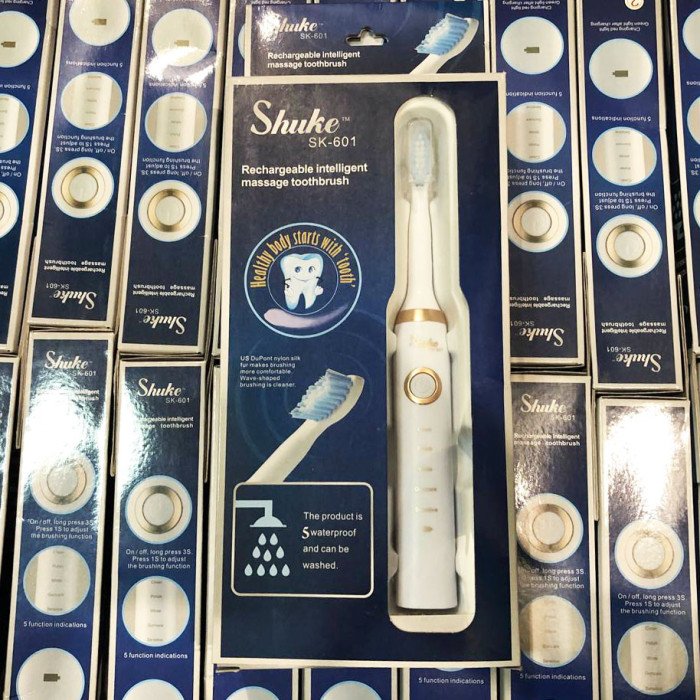 Електрична зубна щітка shuke sk-601 біла / Зубна щітка електро доросла / Щітка shuke
