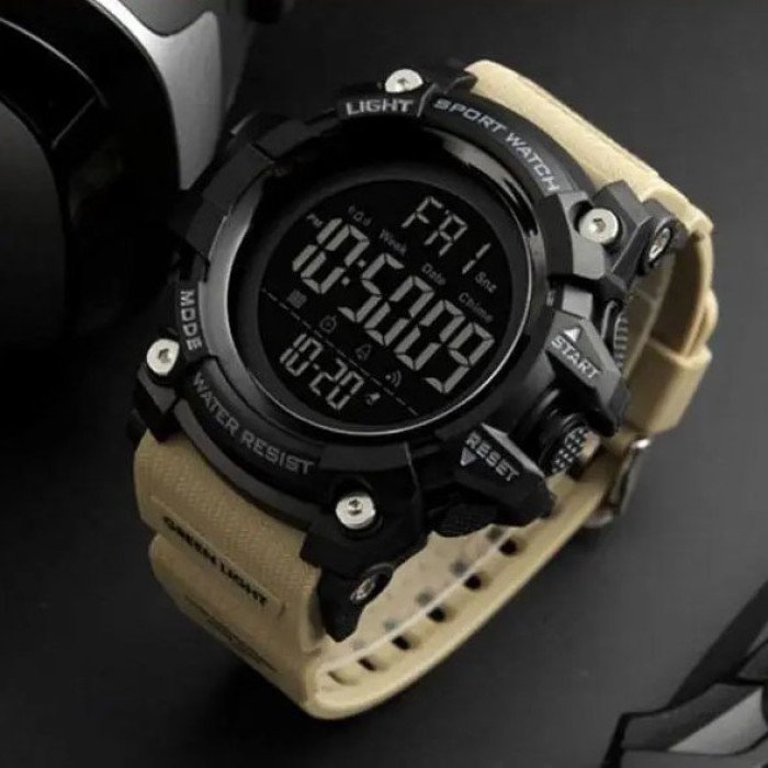 Годинник наручний чоловічий SKMEI 1384KH KHAKI, годинник наручний електронний тактичний. Колір: хакі
