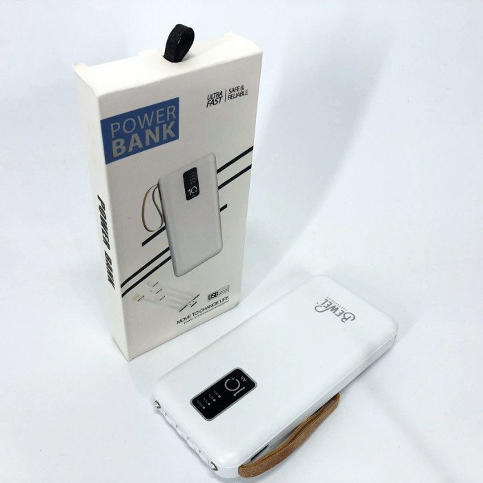 Power Bank зарядний пристрій на сонячній батареї 10000mAh з індикатором заряду. Колір: білий