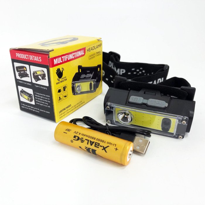 Ліхтар налобний BL-T124-ХРЕ+COB (White+Red), світлодіодний ліхтарик для туриста, водонепроникний ліхтарик