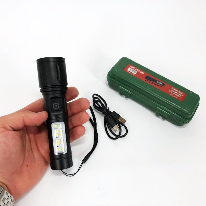 Кишеньковий ліхтарик PLD-603 White з LED-лазером PM10-TG+18SMD (білий+червоний), Лед ліхтар переносний