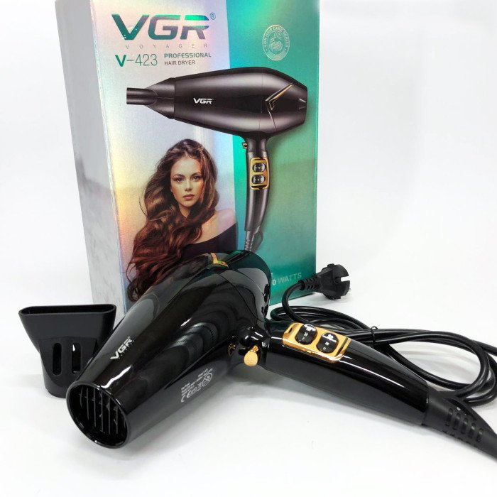 Потужний електричний професійний фен для волосся VGR V-423 1800-2200W, Жіночий фен для волосся