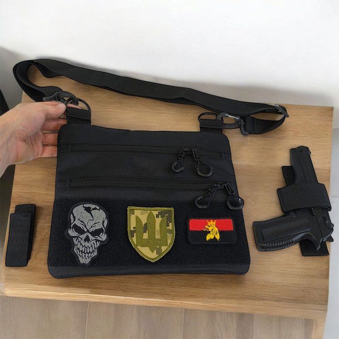 Тактичний рюкзак через плече, Нагрудна сумка чоловіча тактична тканинна, Нагрудна сумка кобура