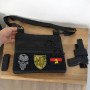 Чорна сумка тактична нагрудна, Сумка через плече військова, Чоловіча сумка-слінг тактична
