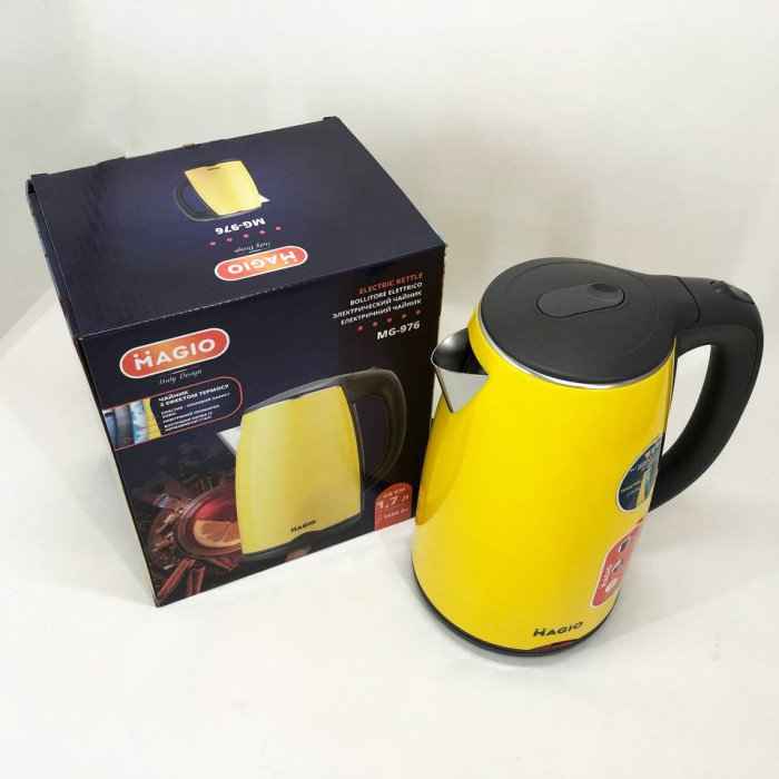 Електрочайник MAGIO MG-976, маленький електрочайник, гарний електричний чайник, електронний чайник