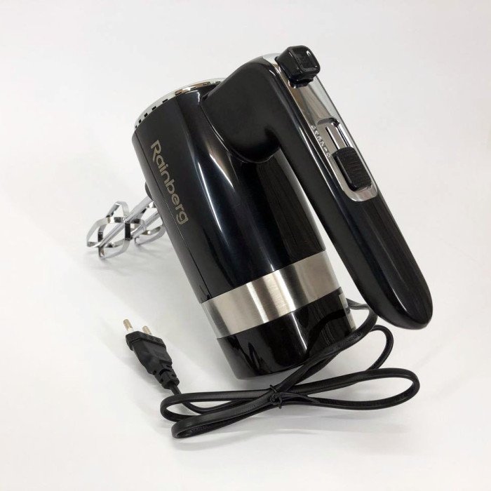 Міксер ручний Rainberg RB-2216 (5 швидкостей, 2 насадки та підставка) 600W, потужний міксер блендер ручний