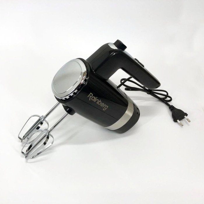 Міксер ручний Rainberg RB-2216 (5 швидкостей, 2 насадки та підставка) 600W, потужний міксер блендер ручний