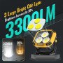 Прожектор ліхтар кемпінг W891-1-3COB(White+Yellow)+5SMD(Red) Power bank