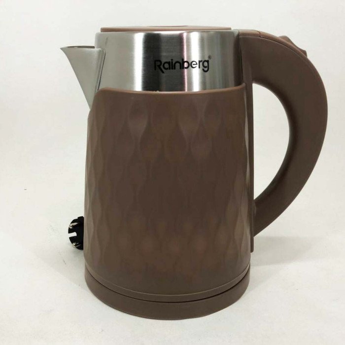Чайник електричний Rainberg RB-2226BR із нержавіючої сталі 2000Вт 2л, маленький. Колір: коричневий