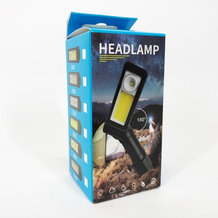 Ліхтар WORKLIGHT 2 в 1 5305-COB(WHITE+YELLOW), Потужний ліхтар для риболовлі, Потужний ліхтар на голову