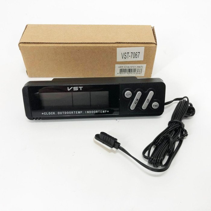 Годинник з внутрішнім і зовнішнім датчиком температури VST-7067, Годинник електронний з яскравими цифрами настільний.