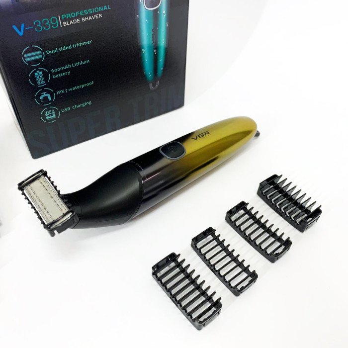 Бритва-триммер для стрижки бороди та вусів VGR V-339 GOLD
