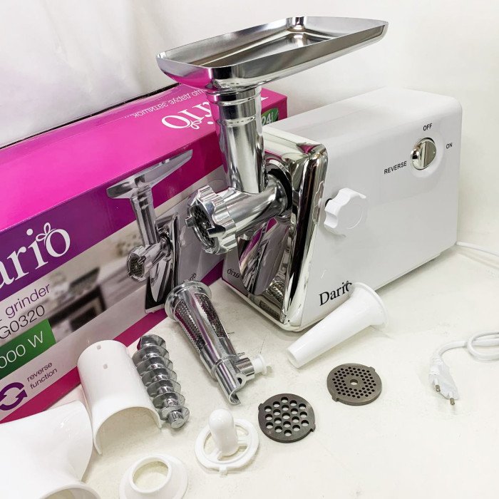 М'ясорубка електрична 2000 Вт Dario DMG0320. Колір: білий