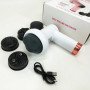 Масажер антицелюлітний для тіла рук та ніг 4 насадки 6 швидкостей Deep Rolling Massager. Колір: білий