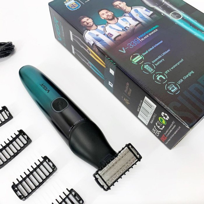 Бритва-триммер для стрижки бороди та вусів VGR V-339 GREEN