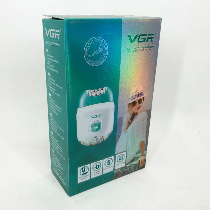 Жіночий епілятор для тіла VGR V-726, епілятор для депіляції, депілятор для ніг та бікіні